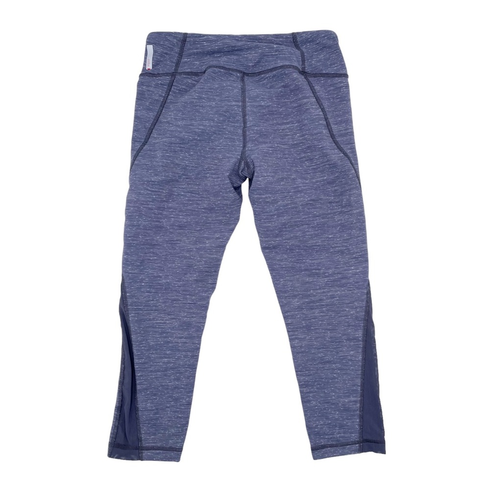 Zella Mesh Insert Capri Leggings Heathered Steel Blue Yoga Women's Size Small - Picture 2 of 10